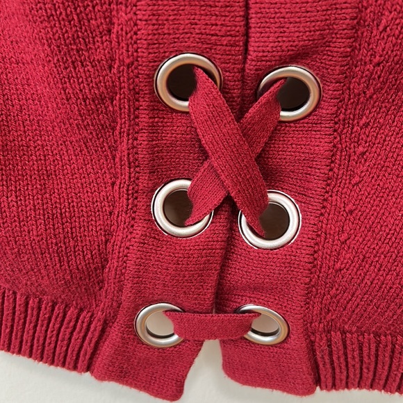 Express Women’s Long Sleeves Tops Crewneck Red Blouse sweater XS - Picture 6 of 9